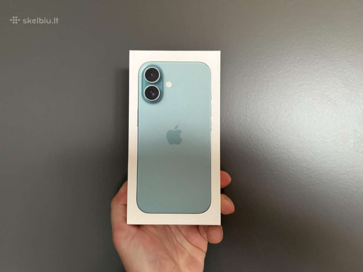 Naujas iPhone 16 128gb teal spalvos