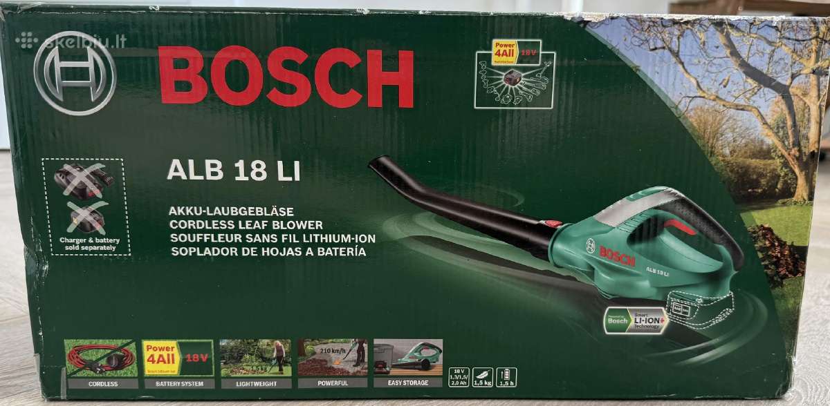 Bosch pūstuvas su 2.5ah baterija ir krovikliu