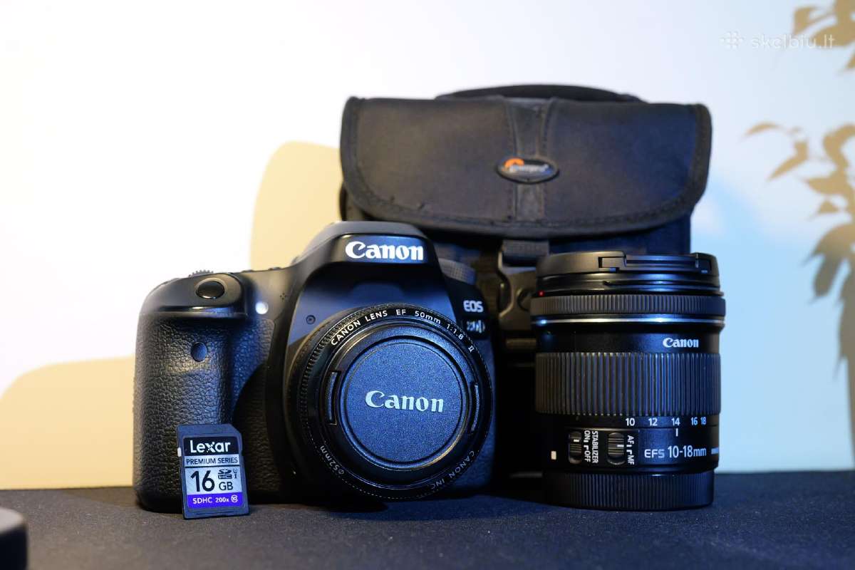 Canon 80d +2 objektyvai + aksesuarai