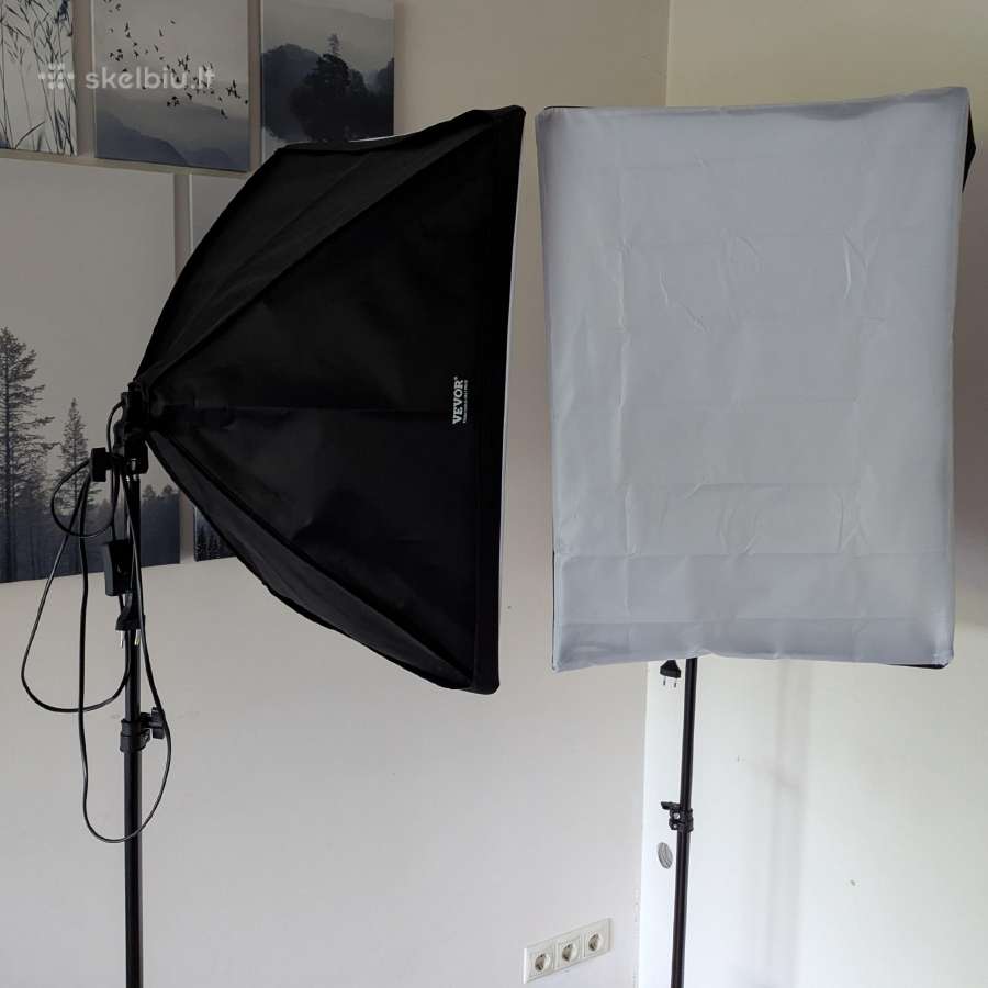 Softbox, apšvietimo rinkinis, studijinė lempa