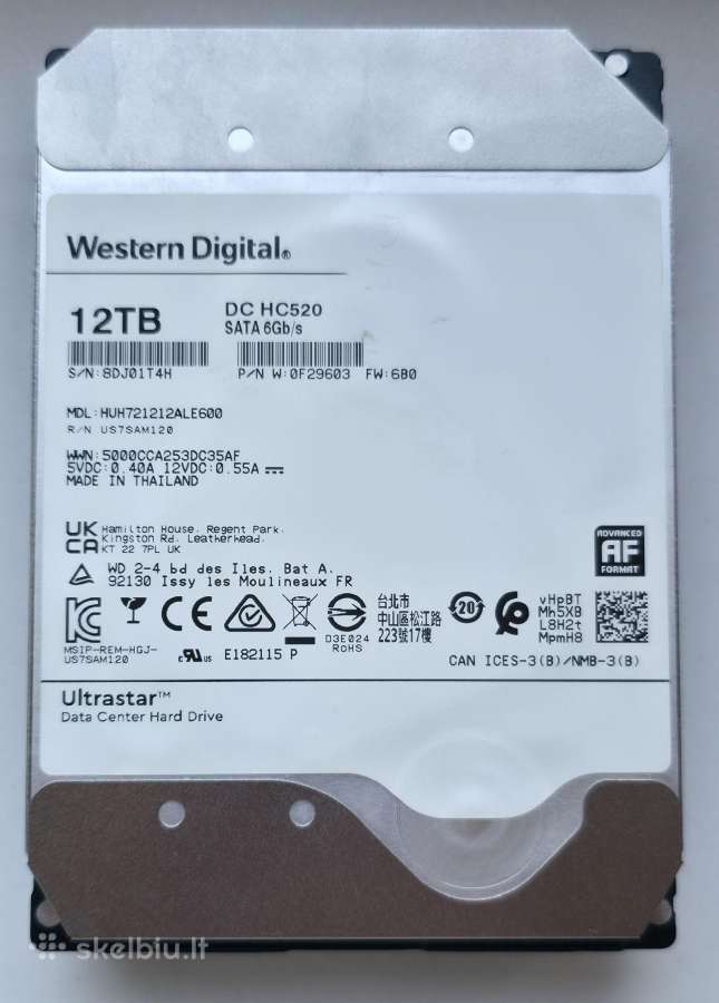 Western Digital Ultrastar Hc520 12 TB