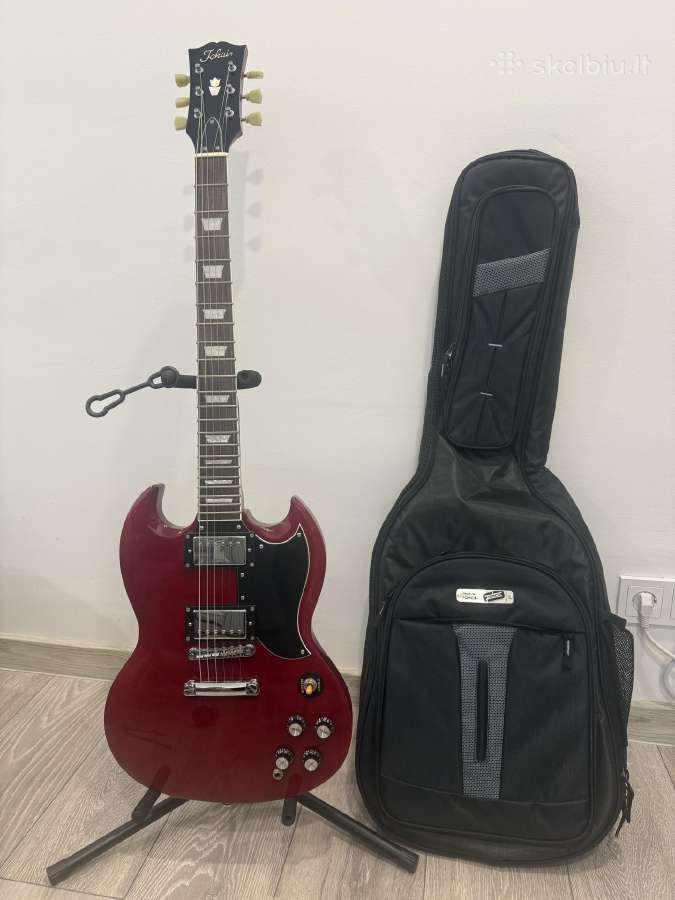 Tokai Sg-43-ch elektrinė gitara su dėklu ir stovu