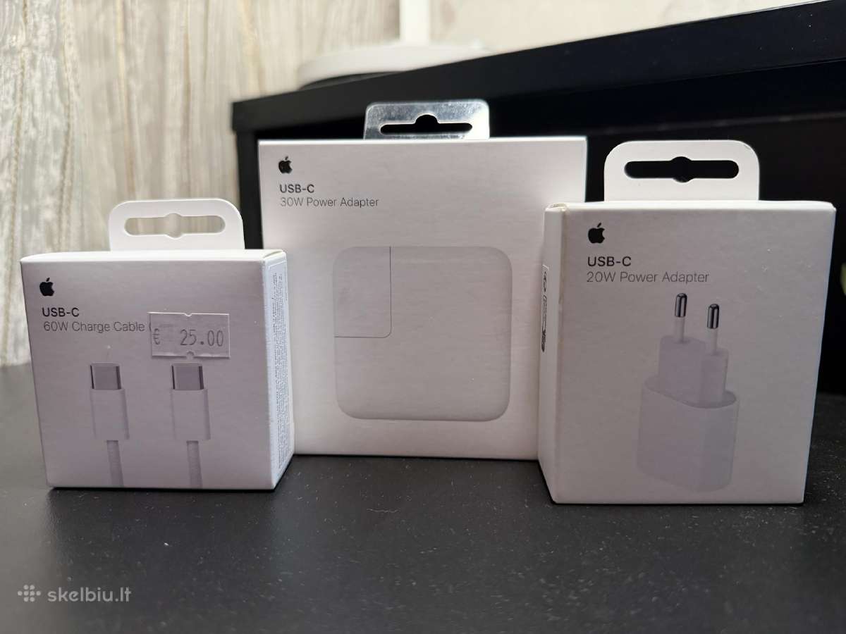 Naujas! Apple 30w, 20w Usb-c kroviklis Originalus