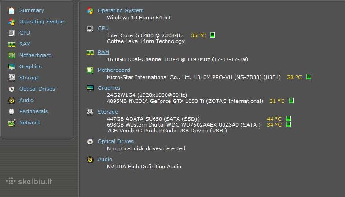 Stalinis kompiuteris i5-8400 / Gtx 1050 Ti 4gb - nuotraukos Nr. 7
