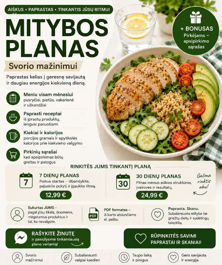 Individualus mitybos planas – 7 arba 30 dienų (Pdf