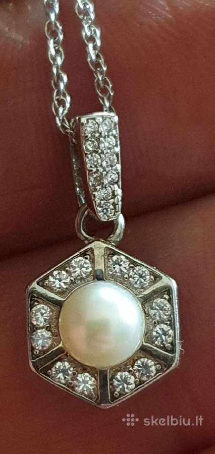 Elegantiškas Art Deco stiliaus vėrinys su perlu - nuotraukos Nr. 11