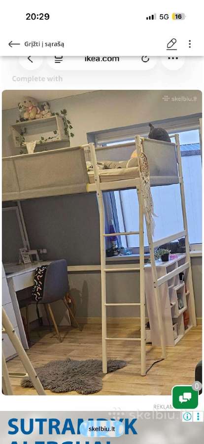 Ikea vaikiška lova 900x2000