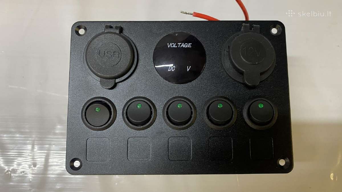 Valdymo skydelis 12v 24v su 5 jungikliais - nuotraukos Nr. 3