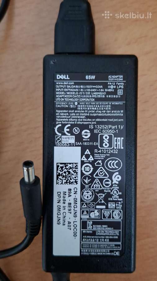Dell pakrovėjas 19,5 V; 3,34 A; 65 W (la65ns2-01)