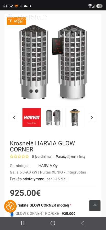 Harvia Glow corner 9kw