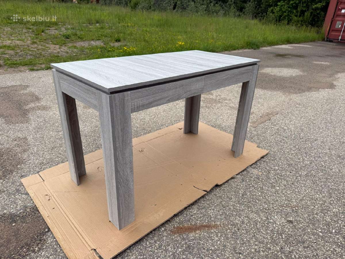 Valgomas stalas 120x60x76cm, betono spalvos - nuotraukos Nr. 2