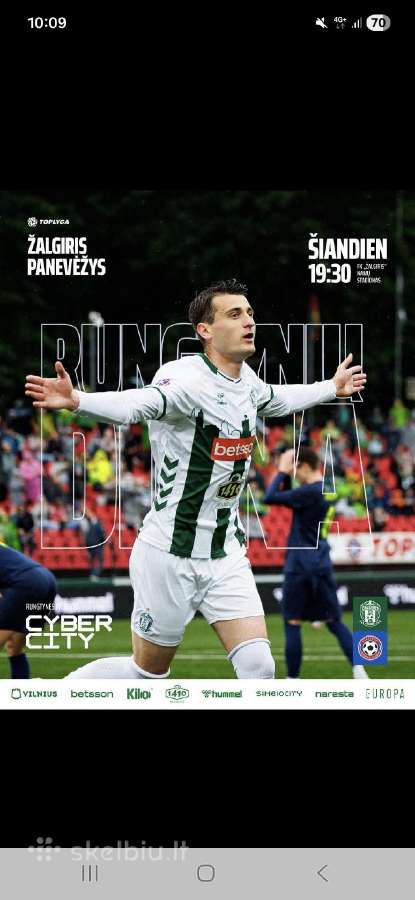 Šiandien futbolas Žalgiris prieš Panevežio ekipa!