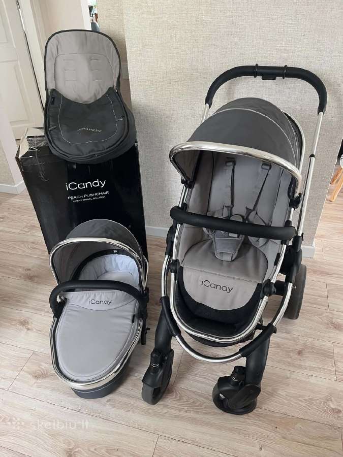"Icandy Peach" vežimėlis (Lopšys + sportinė dalis)