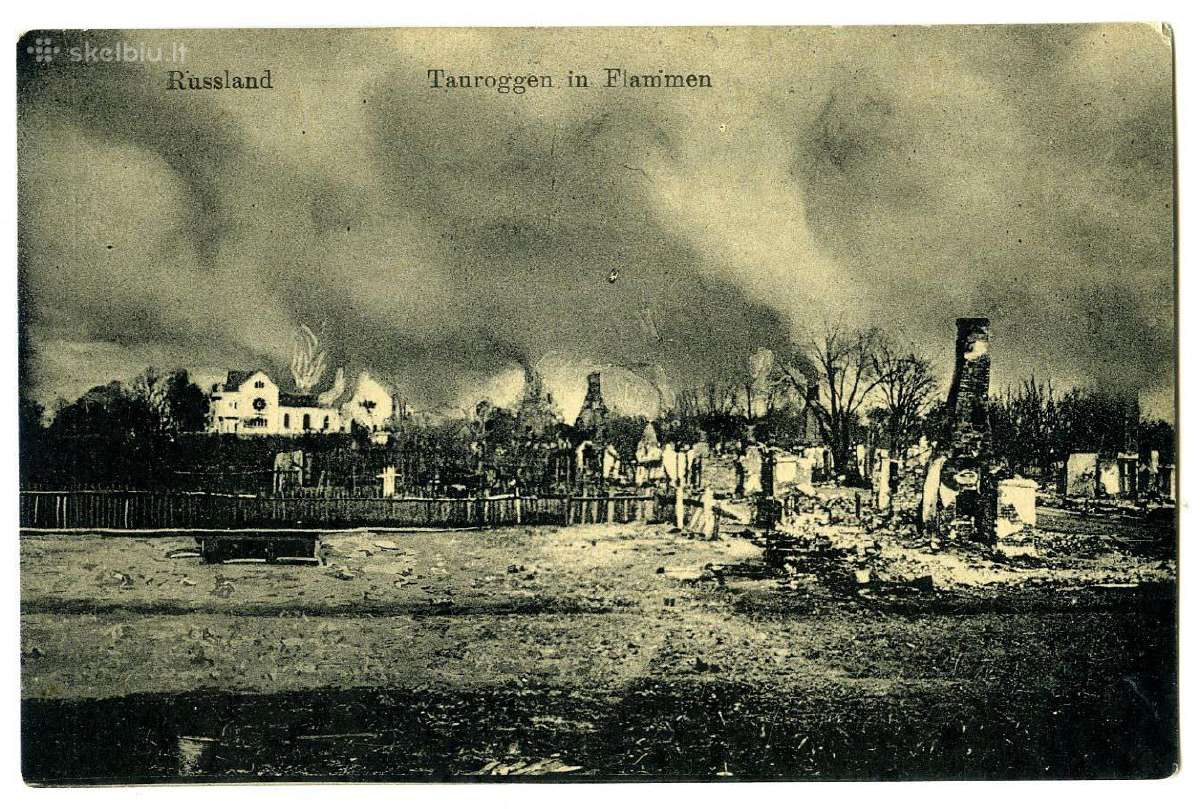 Atvirukas 1915 sugiauta Tauragė I pasaulinis karas