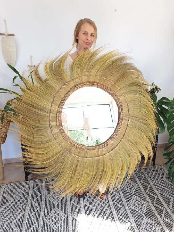 Veidrodis sienos dekoracija Boho Bali 100cm/110cm. - nuotraukos Nr. 6