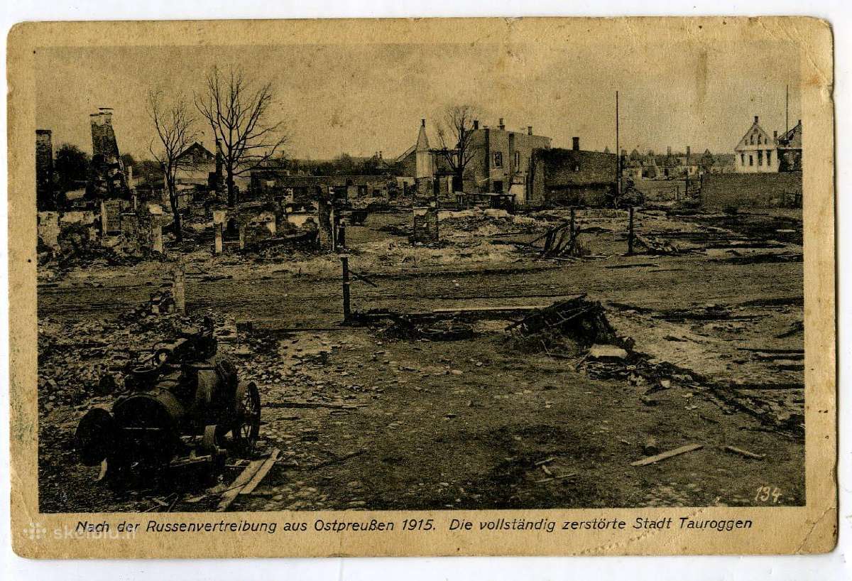 Atvirukas 1917 sugiauta Tauragė I pasaulinis karas