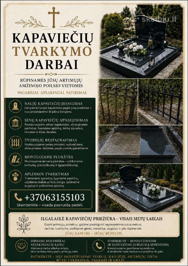 Kapaviečių Tvarkymo Darbai. Visoje Lietuvoje.