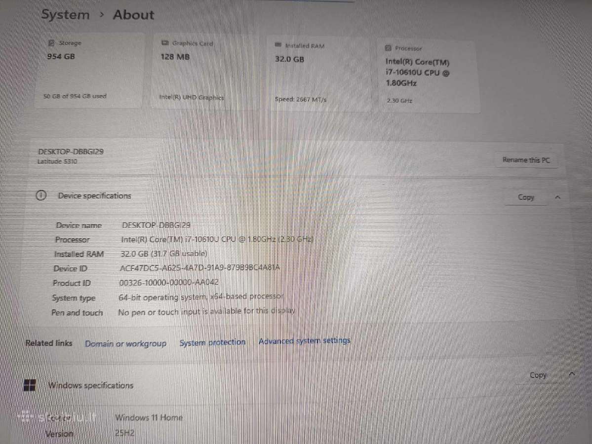 Latitude 5310 13.3 Fhd Ips i7-10610u 32gb RAM 1tb - nuotraukos Nr. 4