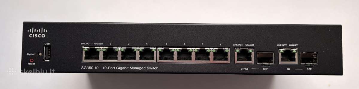 Cisco Sg350-10 L3 valdomas gigabit switch - nuotraukos Nr. 2