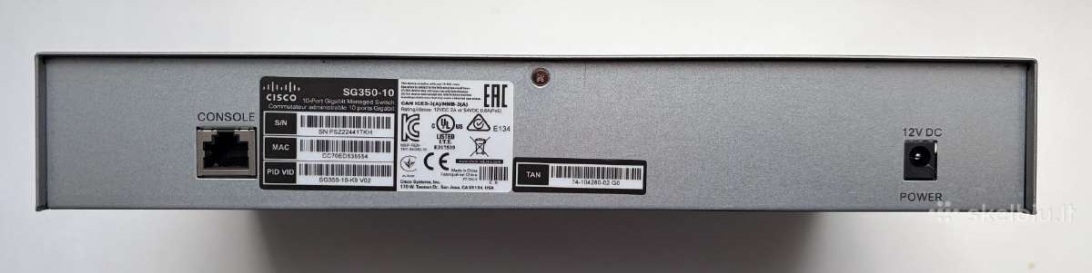 Cisco Sg350-10 L3 valdomas gigabit switch - nuotraukos Nr. 3