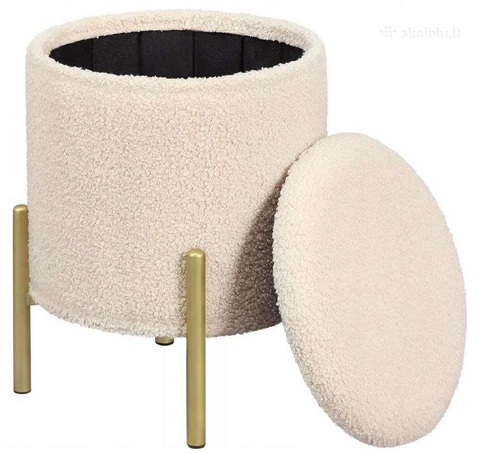 Pufas su daiktų laikymo vieta, pliušinis audinys - nuotraukos Nr. 2