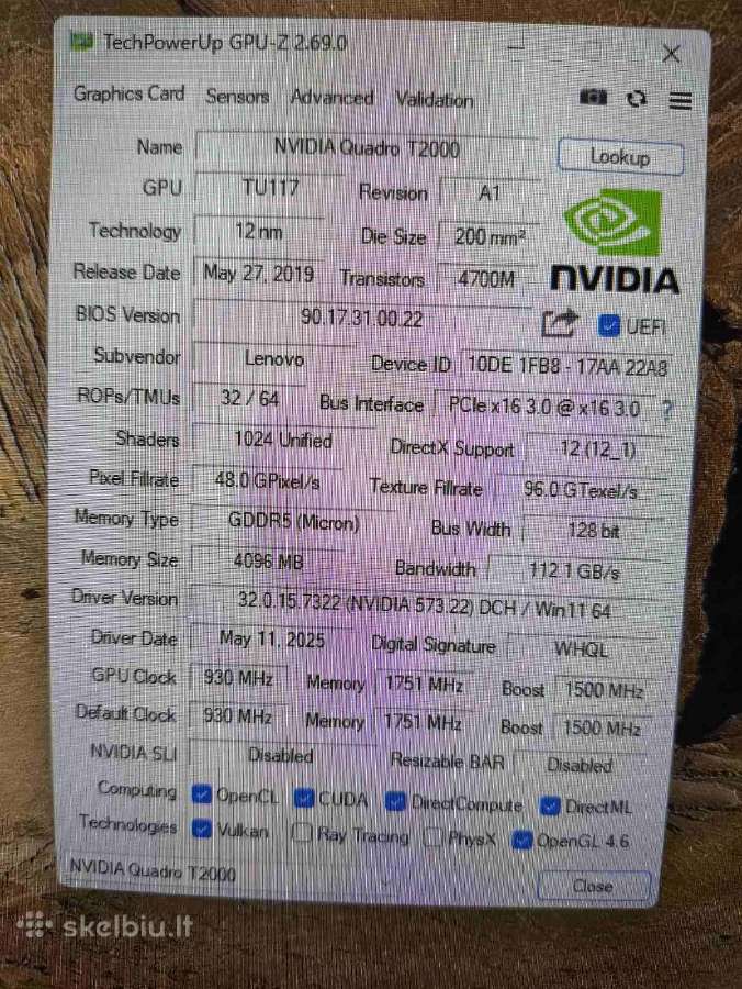 I7-9750h 32gb 512gb SSD Quadro T1000 4gb 21% - nuotraukos Nr. 6