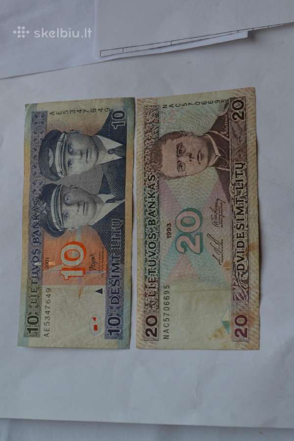 10 Litu 2001 m.20 Litu 1993 m.