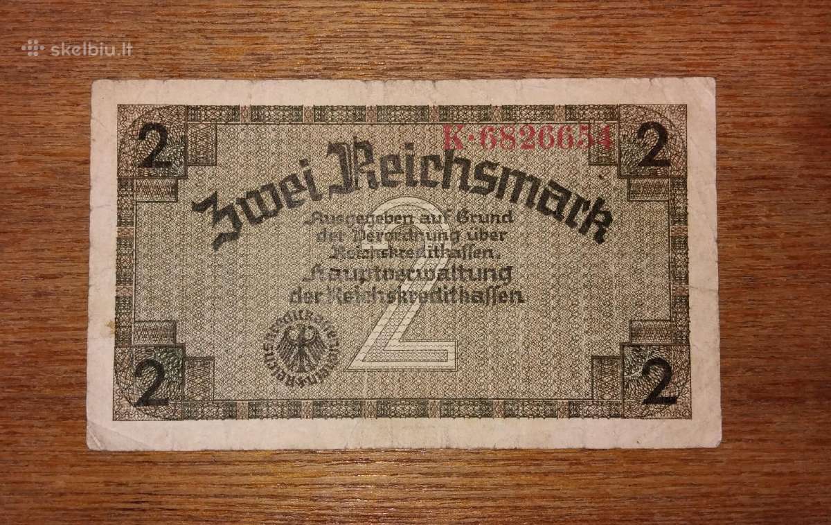 Vokietijos 2 reichsmark banknotas