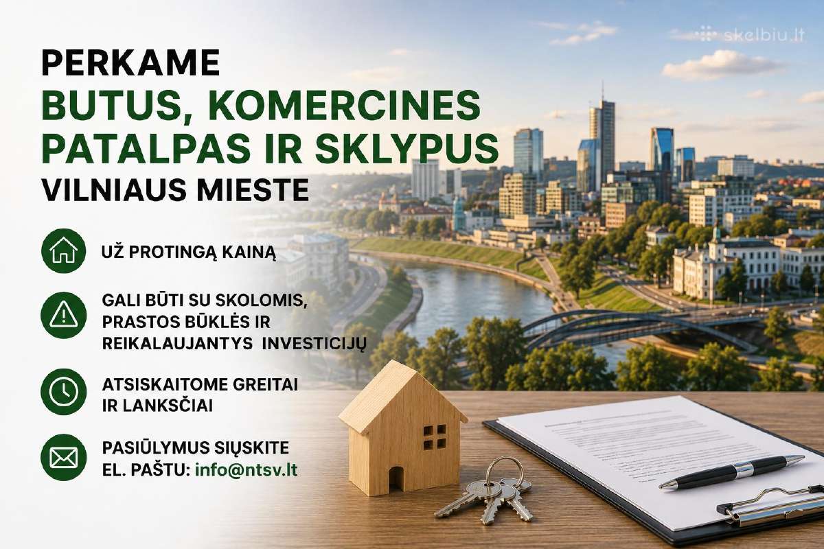 Perkame butus, komercines patalpas Vilniuje