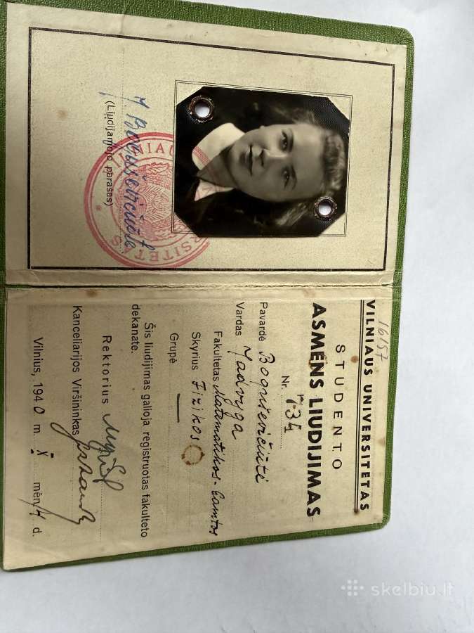 Studento asmens liudijimas prieškaris - nuotraukos Nr. 2