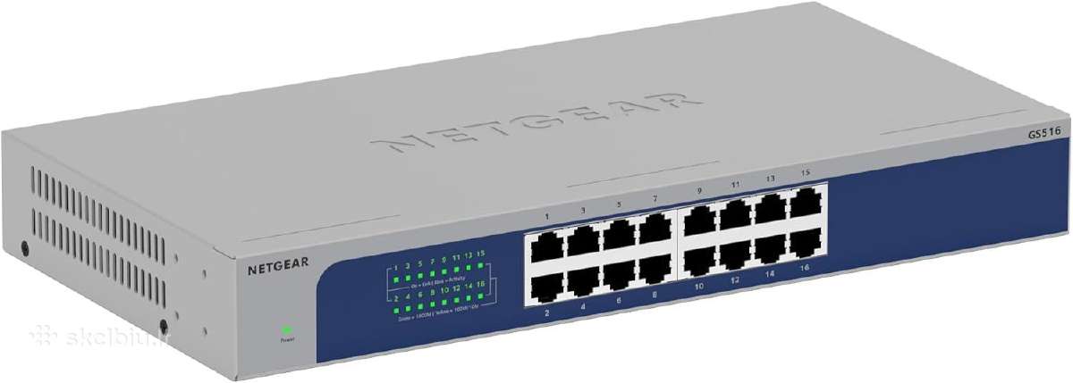 Tinklo komutatorius Netgear Gs516, 16 prievadų