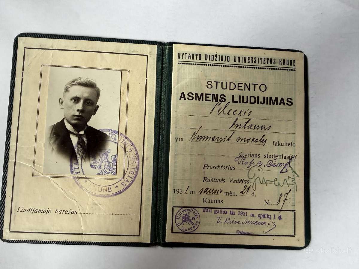 Studento asmens liudijimas