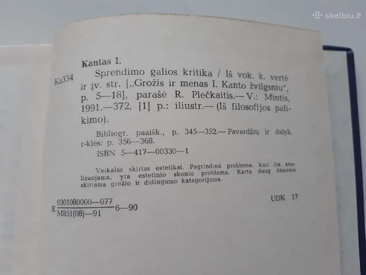 Imanuelis Kantas "Sprendimo galios kritika" - nuotraukos Nr. 2