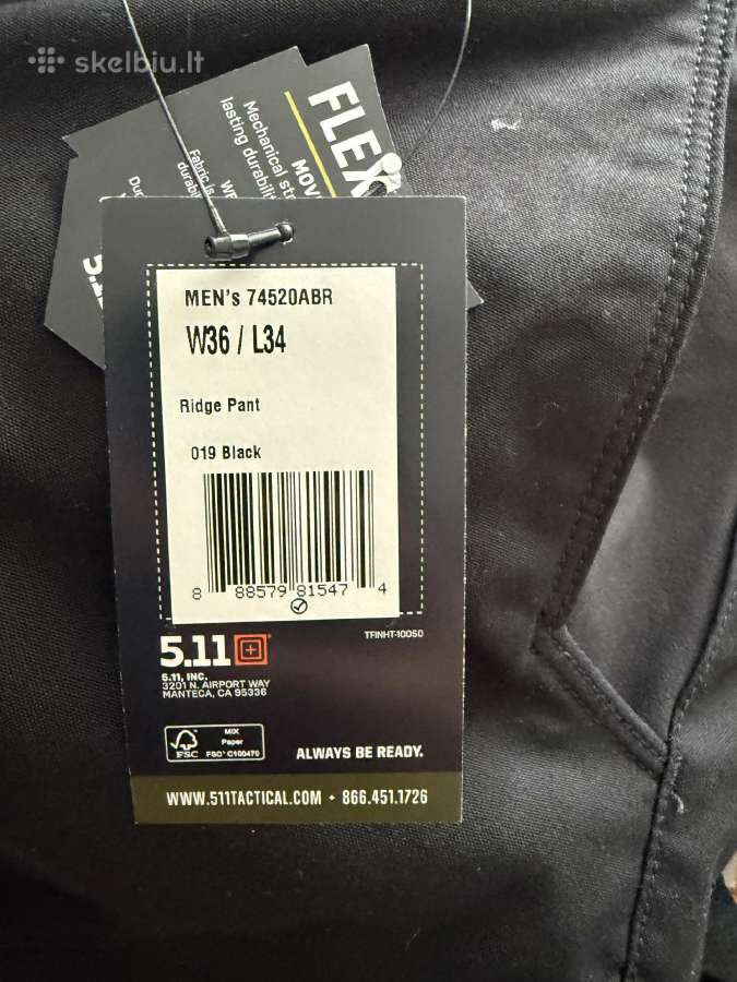 Kelnės 5.11 Ridge Pant Black - nuotraukos Nr. 2