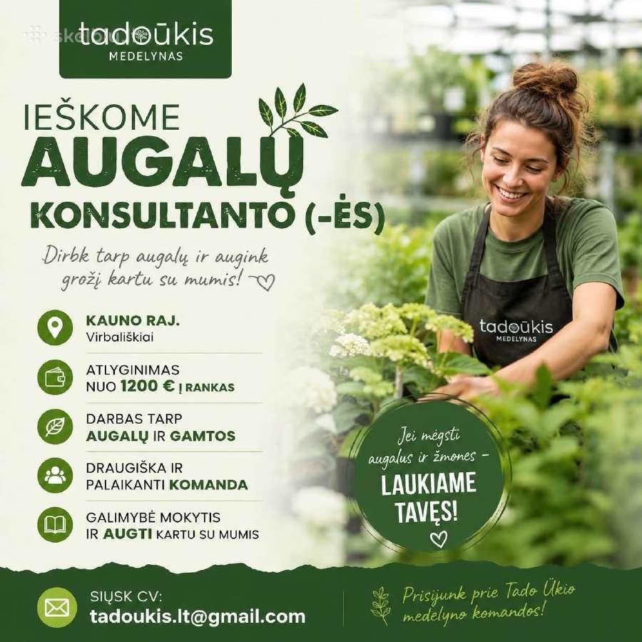 Medelynas Ieško Pardavėjo (-OS) – Konsultanto