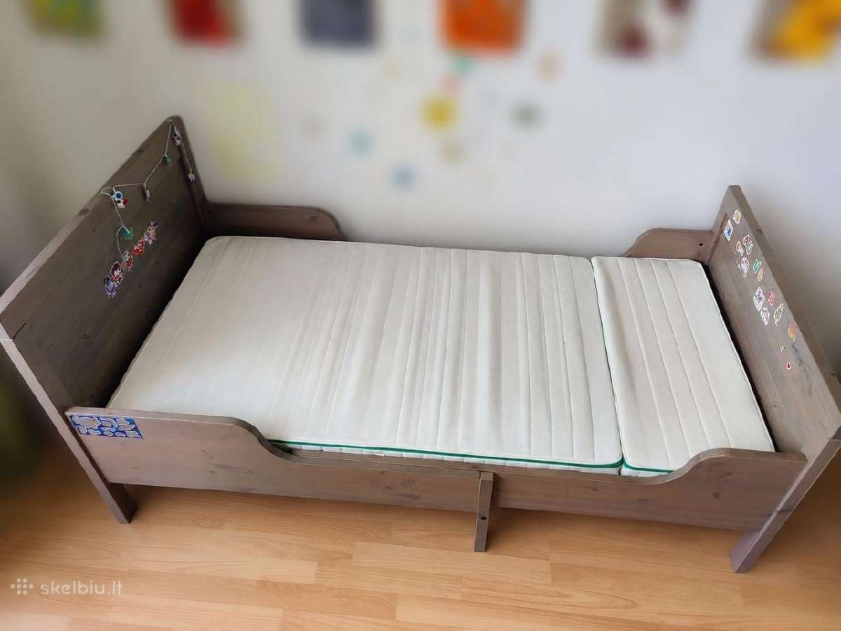 Keičiamo ilgio vaikiška lova Ikea Sundvik