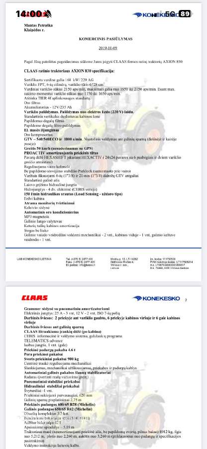 Class Axion 830 - nuotraukos Nr. 14