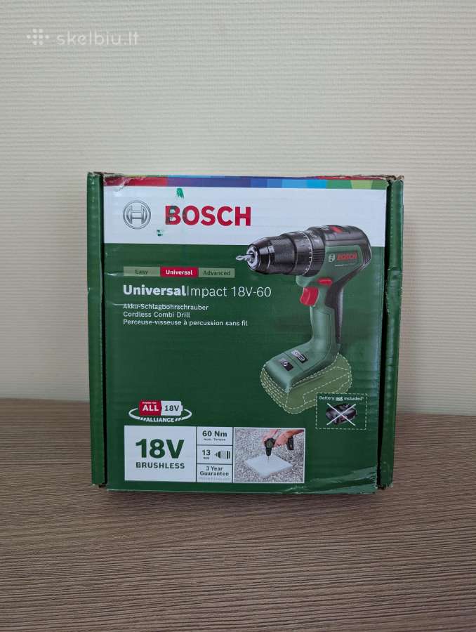 Bosch Universalimpact 18v-60 gręžtuvas, garantija