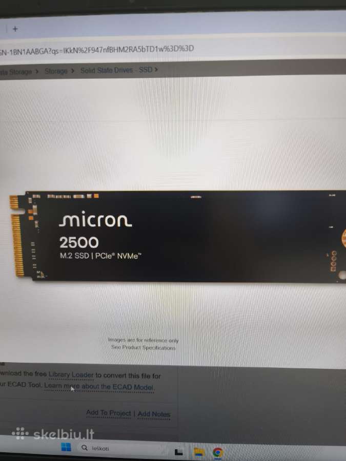 Parduodamas SSD nvme micron 1tb