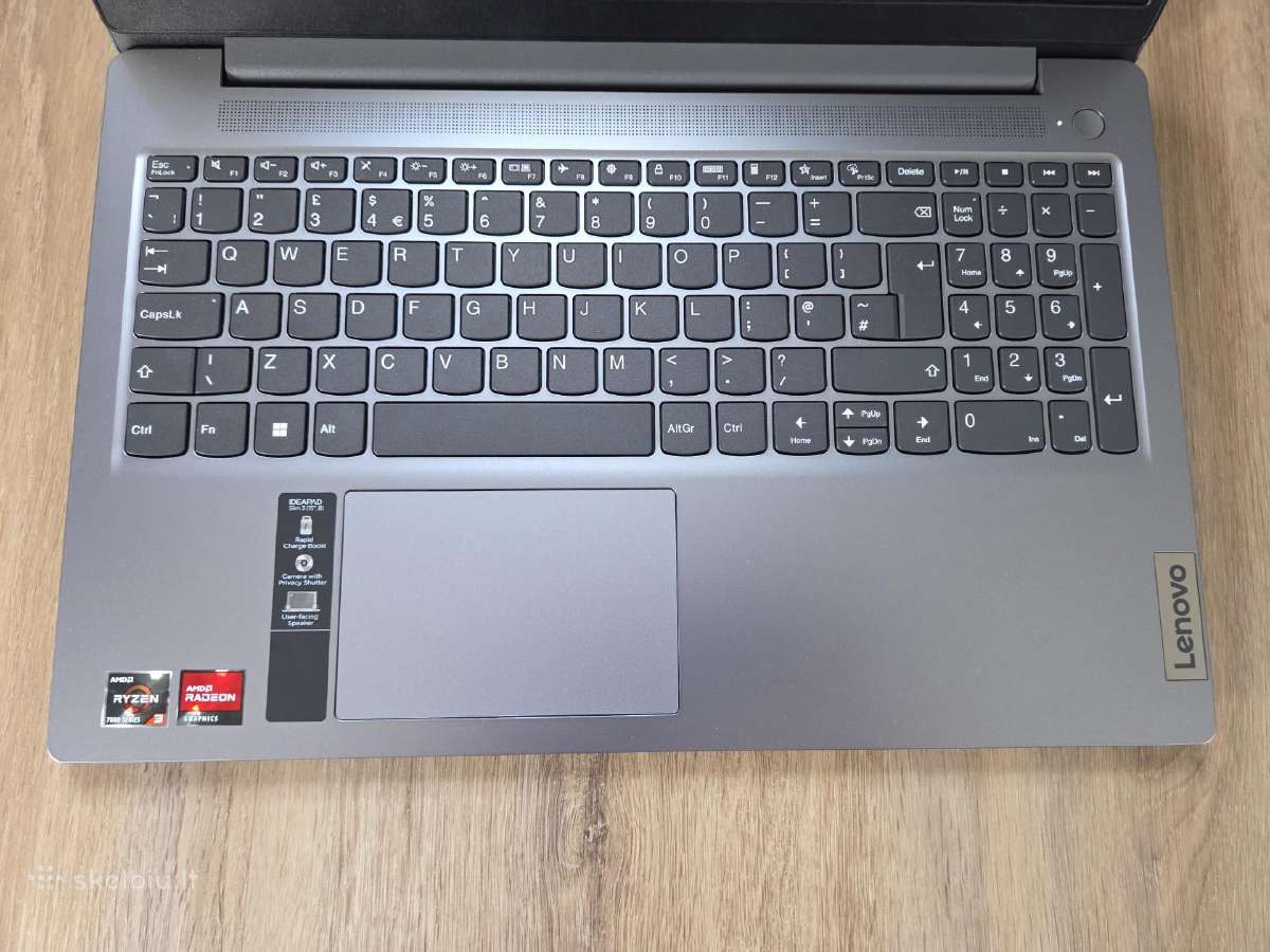 Lenovo Ideapad Slim 3 15.6in R3 8gb 256gb kompiute - nuotraukos Nr. 2