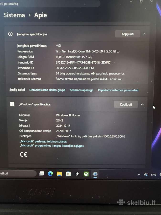 Msi Thin Gf63 12uc - nuotraukos Nr. 5