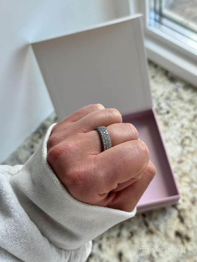Pandora Timeless Pave Triple row žiedas 54 - nuotraukos Nr. 4
