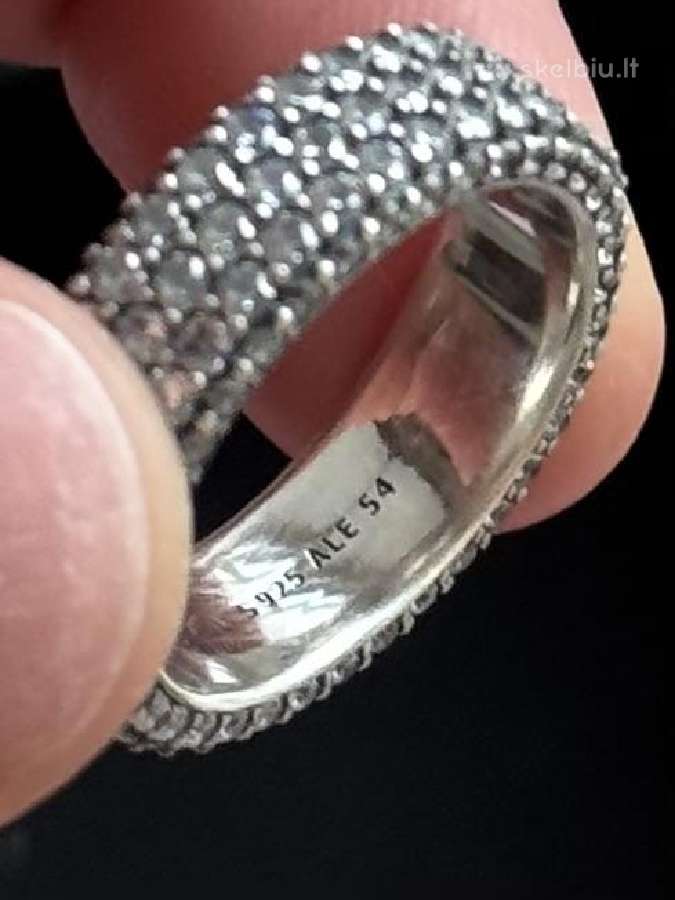 Pandora Timeless Pave Triple row žiedas 54 - nuotraukos Nr. 7