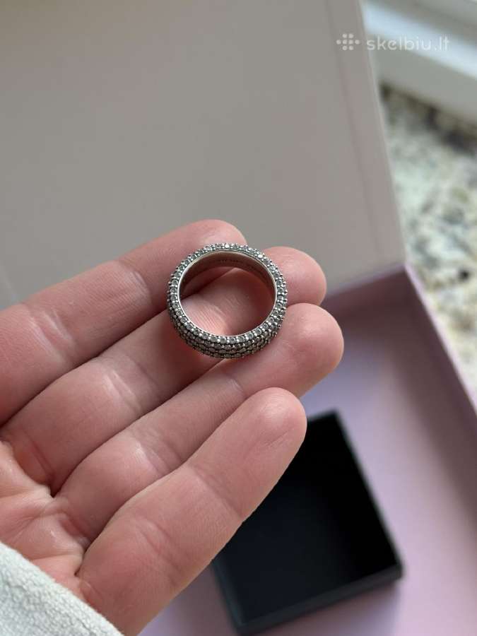 Pandora Timeless Pave Triple row žiedas 54 - nuotraukos Nr. 8