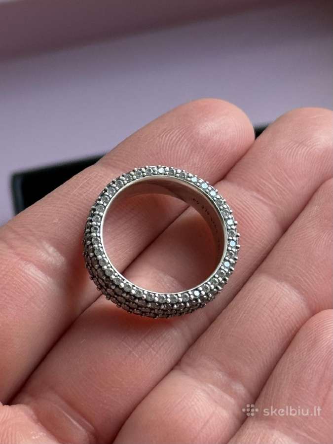Pandora Timeless Pave Triple row žiedas 54 - nuotraukos Nr. 9