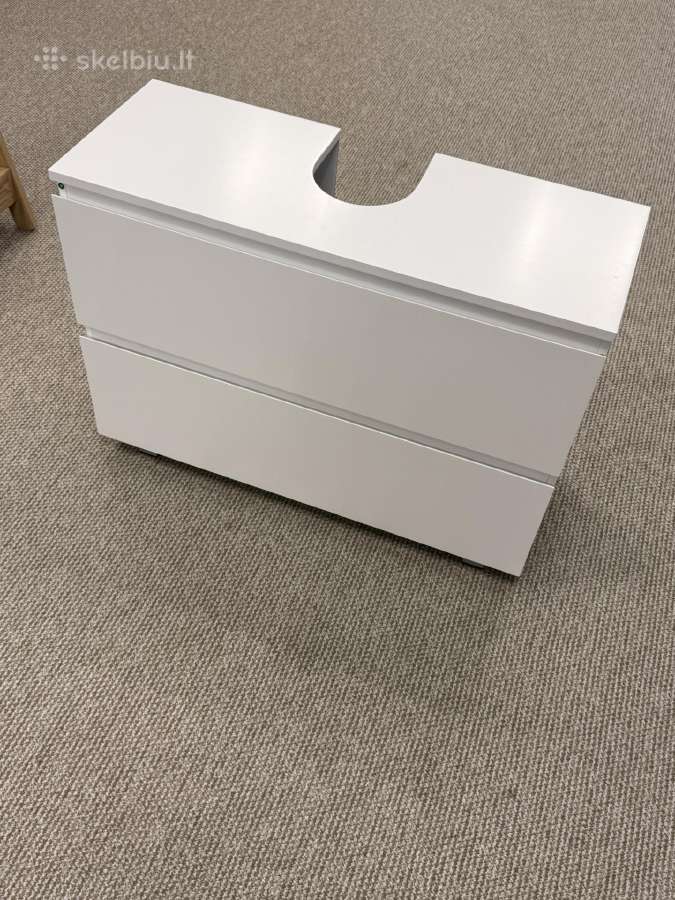 Nauja balta vonios spintelė po praustuvu (80x30x60