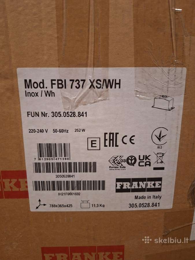 Franke Fbi 737 XS/wh - nuotraukos Nr. 5