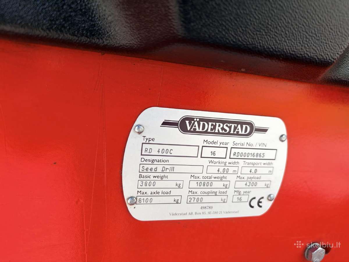 Parduodama sėjamoji Vaderstad Rd400c - nuotraukos Nr. 6
