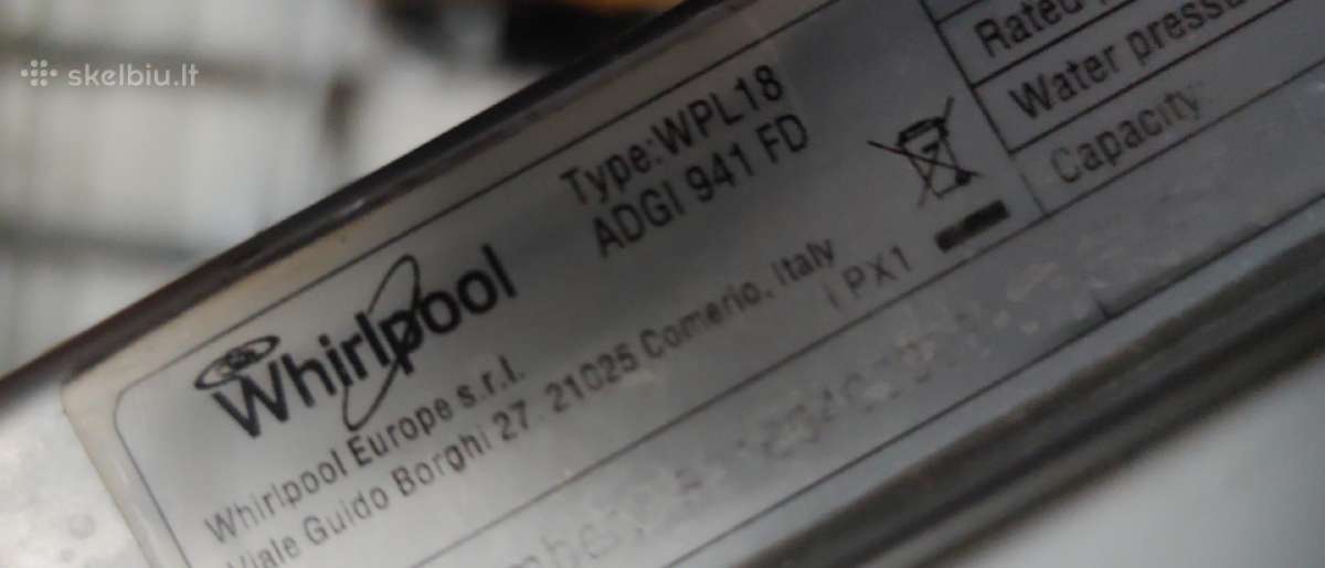 Indaplovė Whirpool Wpl18 su Defektu - nuotraukos Nr. 3