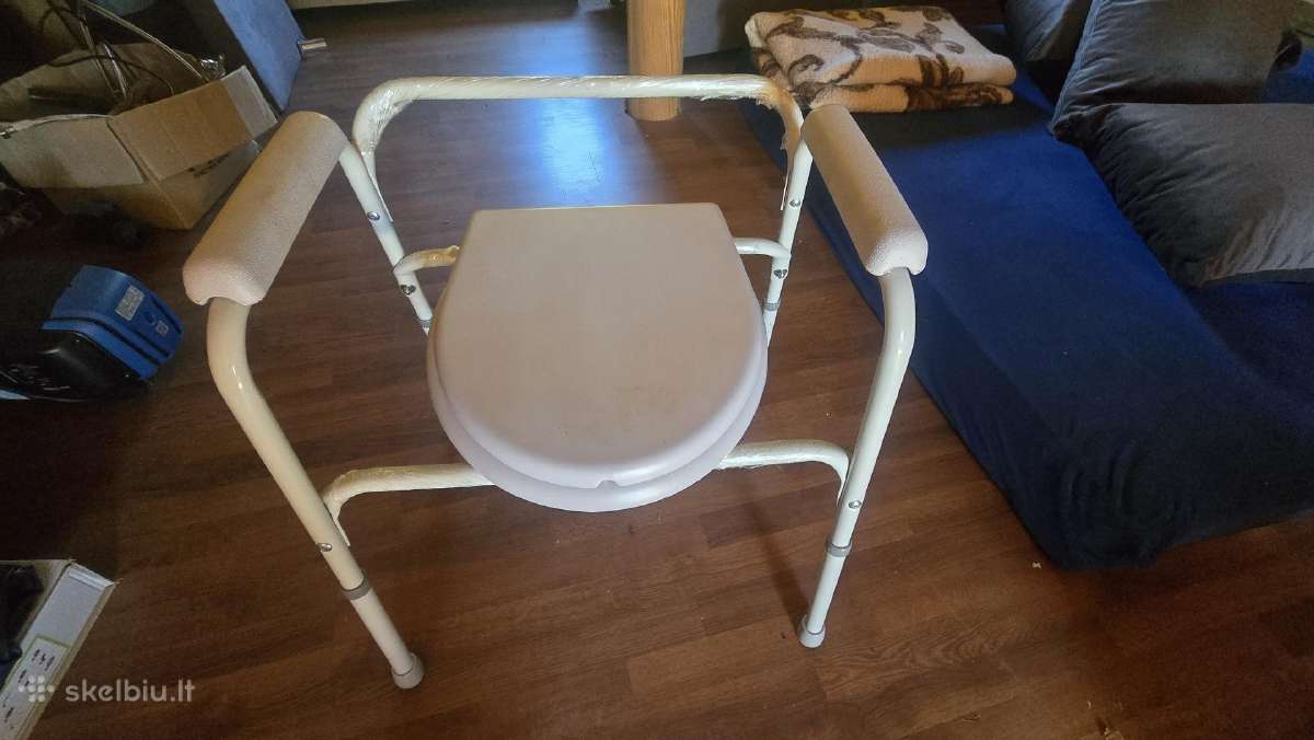 Tualeto kėdė su išimamu kibiru ir porankiais